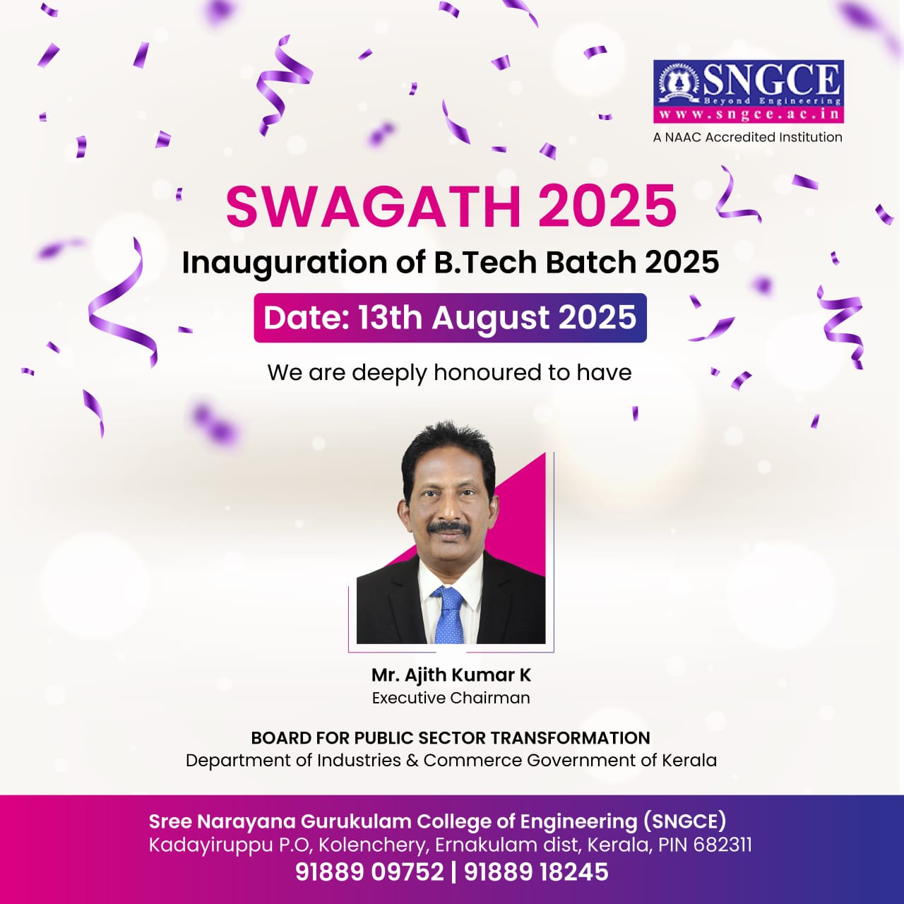 Inauguration of 24th  B Tech Batch 2025